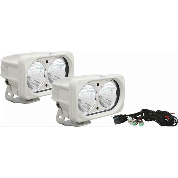 Vision X Lighting 9148632 Optimus Square White 2 10w LEDs 20 Degree Medium 2 Light Kit XIL-OP220WKIT